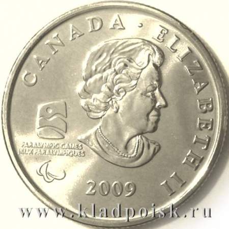 Монета  25 центов Канада, XXI зимние Олимпийские Игры, Ванкувер 2010 – Следж хоккей