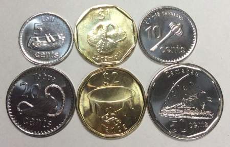 Набор монет Фиджи 2012, 6 монет