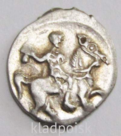 Денга Иван IV Васильевич Грозный (чешуя), серебро, 1533-1584 г., КГ-43, арт 1