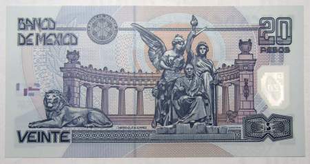 Банкнота 20 песо 2005 года Мексика