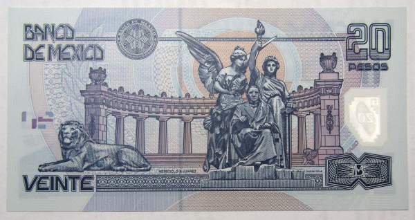Банкнота 20 песо 2005 года Мексика Банкнота 20 песо 2005 года Мексика