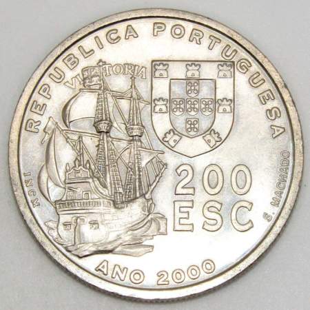 Монета 200 эскудо 2000 года, Португалия, Фернанд Магеллан