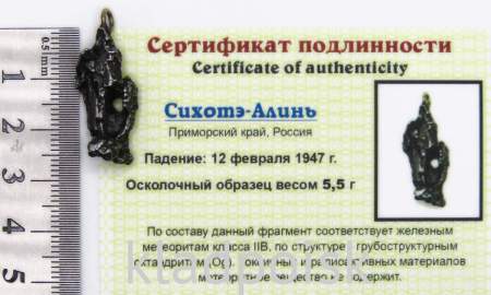 Подвеска из метеорита Сихотэ-Алинь (арт 45) Подвеска из метеорита Сихотэ-Алинь (арт 45)