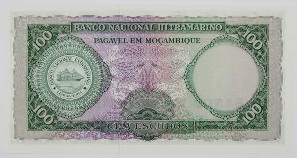 Банкнота Мозамбик 100 эскудо 1961 года, арт 3