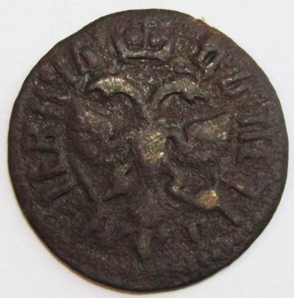 Монета полушка Российской Империи 1712 года (Петр I)