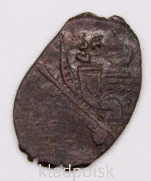 Копейка медь Алексей Михайлович (чешуя), Медный бунт, Новгород, арт 7 Копейка медь Алексей Михайлович (чешуя), Медный бунт, Новгород, арт 7