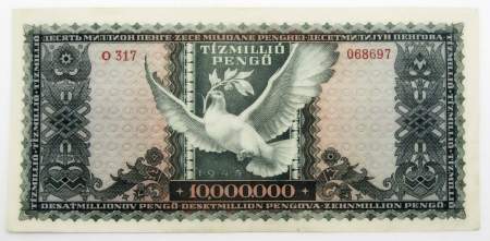 Банкнота 10 миллионов пенгё 1945 года Венгрия