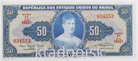 Банкнота 50 крузейро 1961 года Бразилия