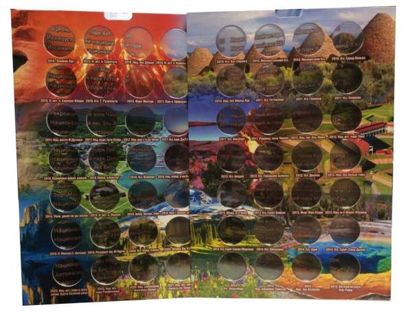 Альбом-планшет для монет 25 центов серии Национальные парки США (Прекрасная Америка)