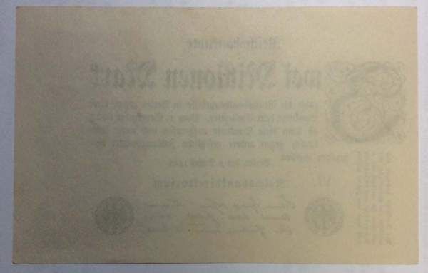 Банкнота 2 миллиона марок 1923 года - Веймарская Республика KM 104