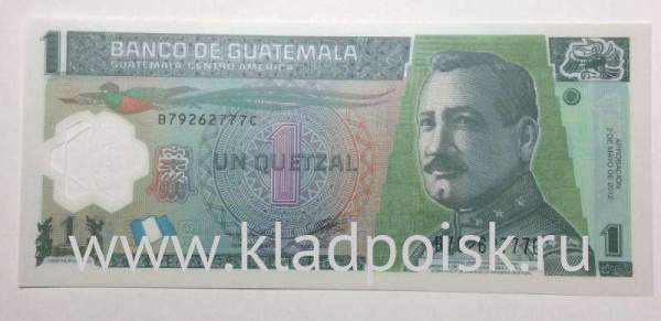 Полимерная банкнота Гватемала 1 кетсаль 2012 года