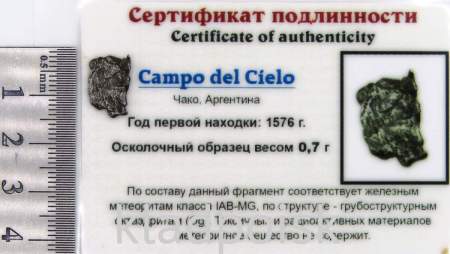 Осколок метеорита Campo del Cielo, арт 18
