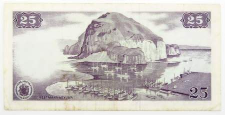 Банкнота 25 крон 1961 года Исландия