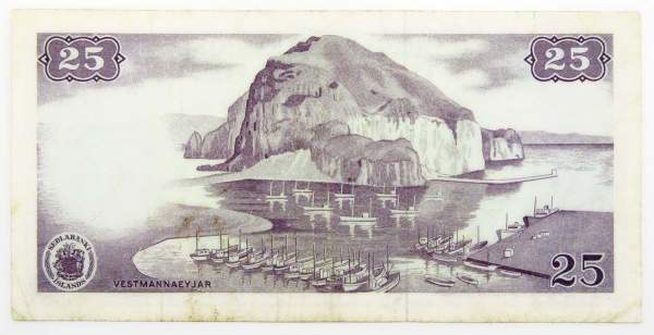 Банкнота 25 крон 1961 года Исландия Банкнота 25 крон 1961 года Исландия