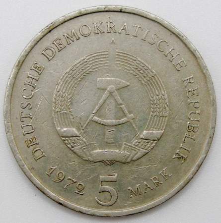 Монета ГДР 5 марок 1972 года Город Мейсен, арт 2