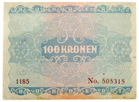 Банкнота 100 крон 1922 года Австрия