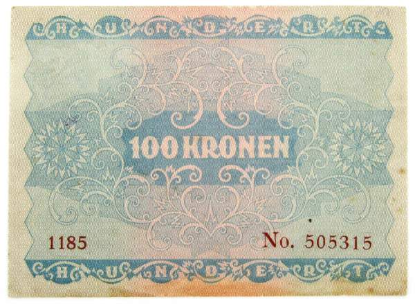 Банкнота 100 крон 1922 года Австрия Банкнота 100 крон 1922 года Австрия