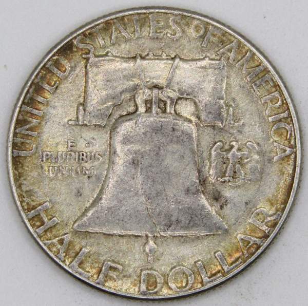 Монета 50 центов США Франклин, 1957 Серебро 900 пробы Монета 50 центов США Франклин, 1957 Серебро 900 пробы