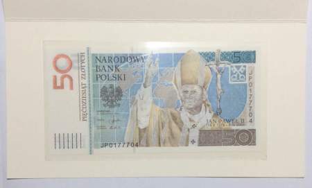 Памятная банкнота 50 злотых 2006 года Польша, выпущенная в честь Папы Иоанна Павла II