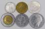 Набор регулярных монет Италии 1951-2001 гг, 6 монет