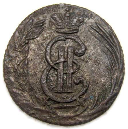 Монета полушка 1773 г. КМ. Сибирская монета (Екатерина II) Монета полушка 1773 г. КМ. Сибирская монета (Екатерина II)