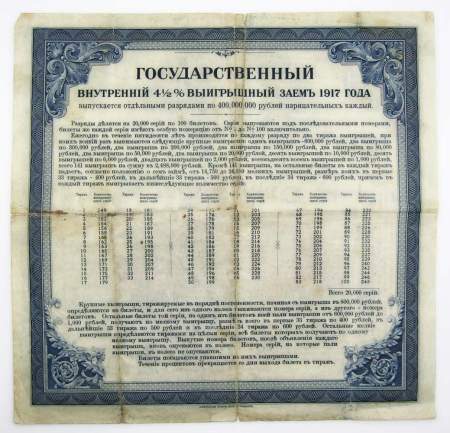 Билет 200 рублей Государственный внутренний выигрышный заем 1917 года, Разряд четвертый