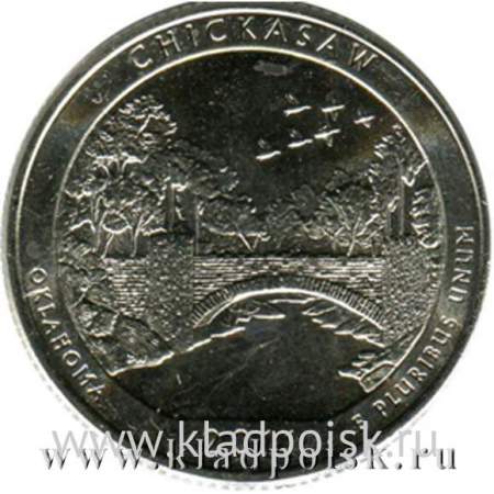 Монета 25 центов Рекреационная зона Чикасо, монетный двор P