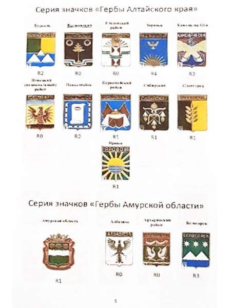 Каталог знаков серии Гербы регионов России выпущенных на 01.01.2020 года Каталог знаков серии Гербы регионов России выпущенных на 01.01.2020 года