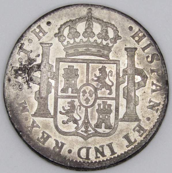 Монета 8 реалов 1804 года, Мексика (колония Испании) Король Карл IV, монетный двор Мехико