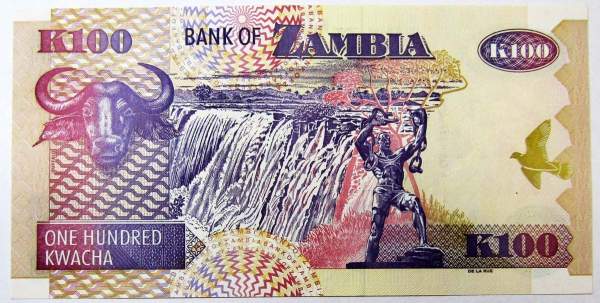 Банкнота Замбия 100 квач 2009 года. Банкнота Замбия 100 квач 2009 года.