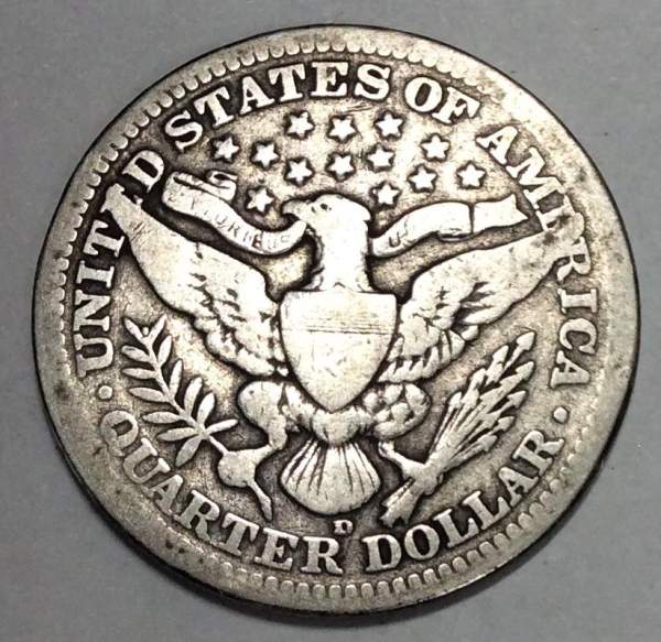Монета 25 центов США Барбер (Голова Свободы) Серебро 900 пр.(1916)