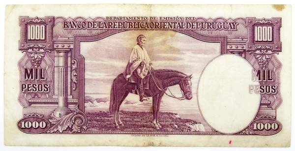 Банкнота 1000 песо 1939 года Уругвай