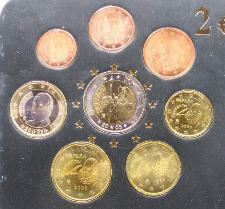 Набор монет Евро Испания 1999-2006 годов