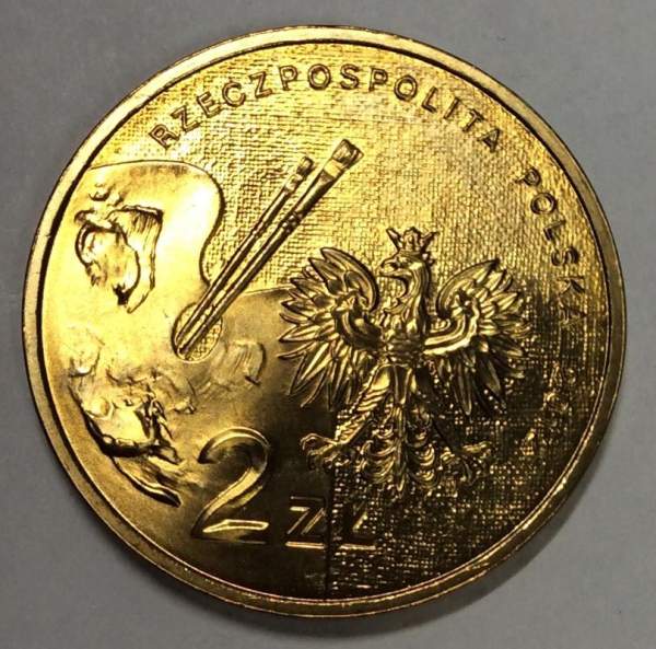 Монета 2 злотых Польша, серия «Польские художники» Петр Михайловски, 2012