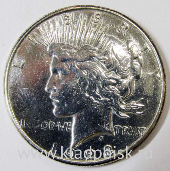Монета 1 доллар США «Мир» 1923 года, Серебро 900 пр., арт 2
