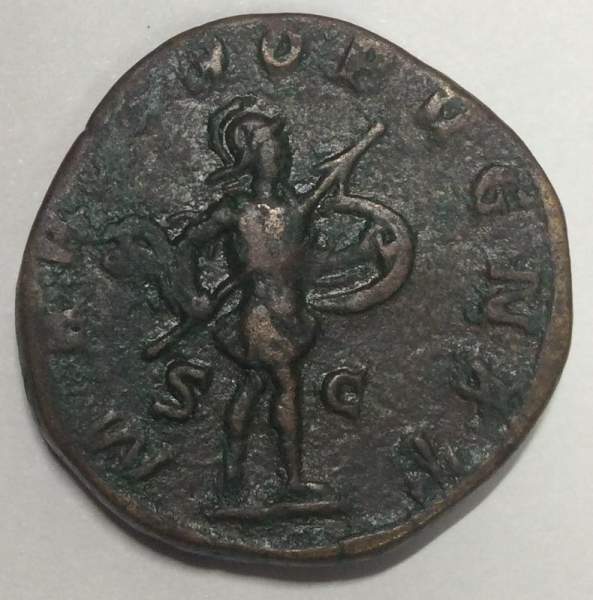 Монета Сестерций Римская Империя Император Гордиан III 238-244 гг. Марс на реверсе Монета Сестерций Римская Империя Император Гордиан III 238-244 гг. Марс на реверсе