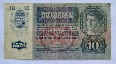 Банкнота 10 крон 1915 года Австрия