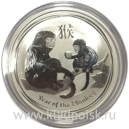 Монета 1 доллар Австралия 2016 Год обезьяны, серебро