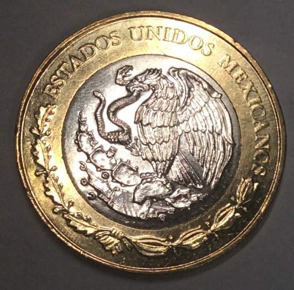 Юбилейная монета 20 песо Мексика 2015, 200 лет со дня смерти Хосе Марии Морелоса