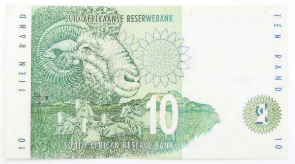 Банкнота 10 рэндов 2005 года ЮАР Банкнота 10 рэндов 2005 года ЮАР