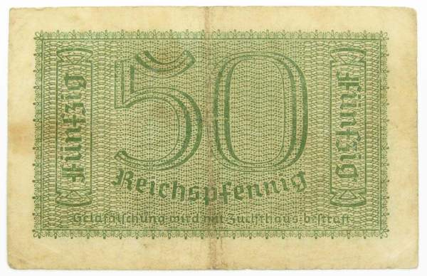 Банкнота 50 рейхспфеннигов 1939 года Германия