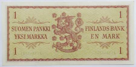 Банкнота 1 марка 1963 года Финляндия, арт 2