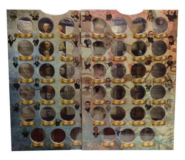 Альбом-планшет для монет 1 доллар серии Президенты США