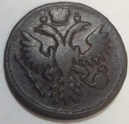 Монета 1 денга 1735 года, Российская Империя, Анна Иоановна, арт 4