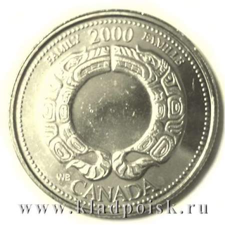 Монета  25 центов Канада, Миллениум 2000 – Семья
