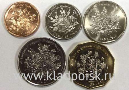 Набор монет Кабо-Верде Растения 1994, 5 монет