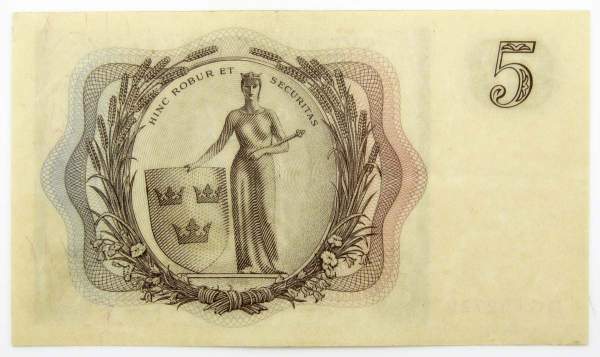 Банкнота 5 крон 1955 года Швеция