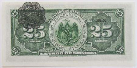 Банкнота Мексика 25 сентаво 1915
