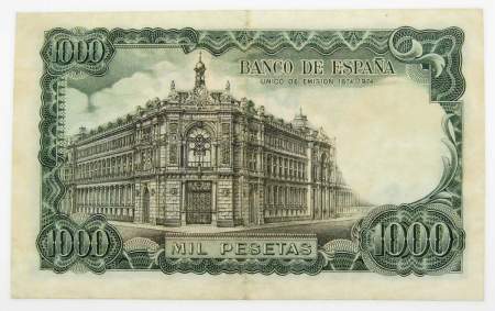 Банкнота 1000 песет 1971 года Испания, арт 2