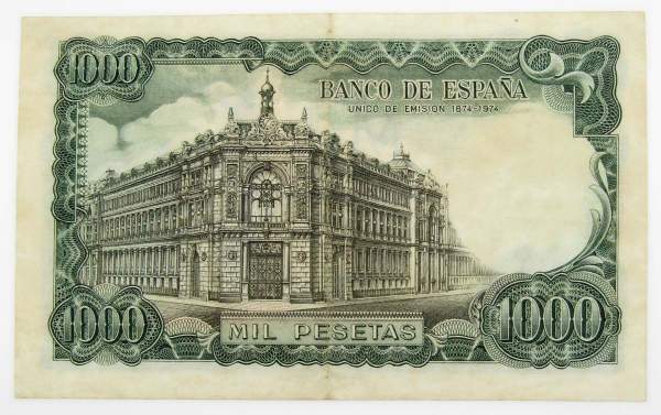 Банкнота 1000 песет 1971 года Испания, арт 2